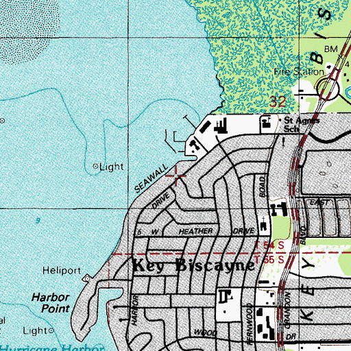 Topographic Map of Key Biscayne Presbyterian Preschool, FL