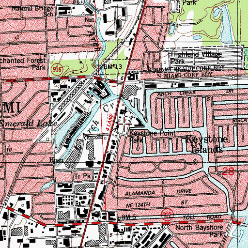 Topographic Map of Keystone Tot Lot, FL