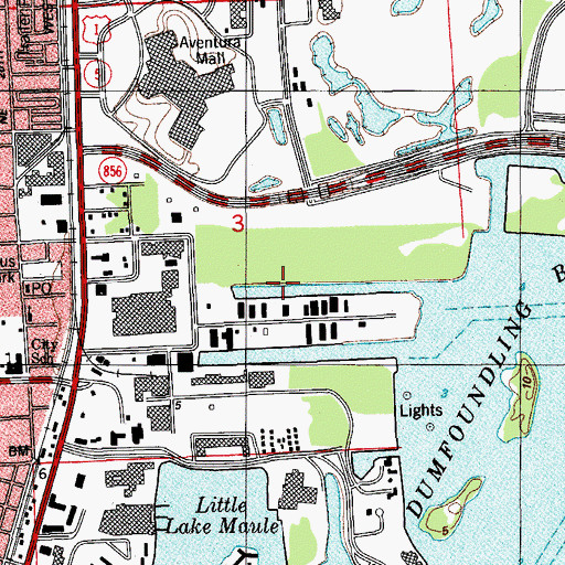 Topographic Map of Fort Apache Marina, FL