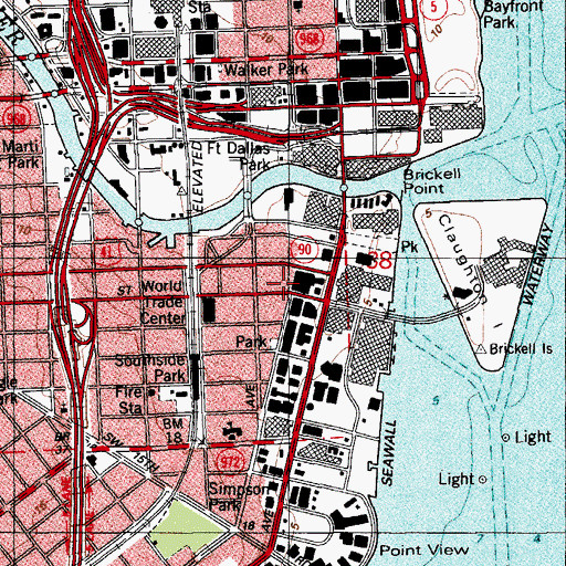 Topographic Map of Eighth Street Station, FL