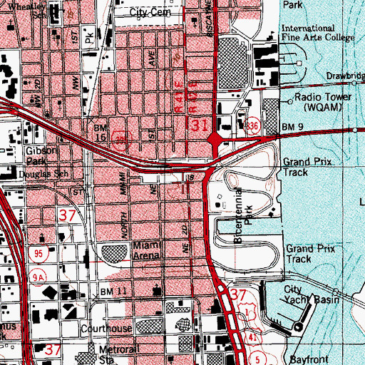 Topographic Map of Eleventh Street Station, FL