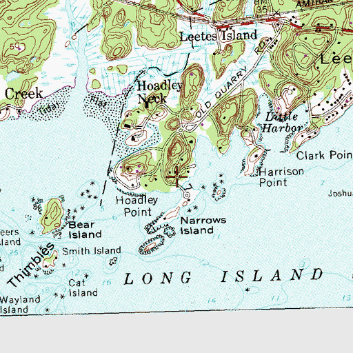 Topographic Map of Hoadley Point, CT