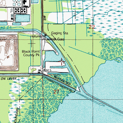Topographic Map of Black Point Marina, FL