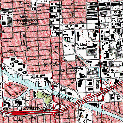 Topographic Map of Allapattah Wynwood Jardin Infantile, FL