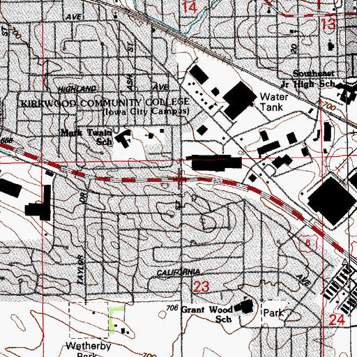 Topographic Map of Sycamore Mall, IA
