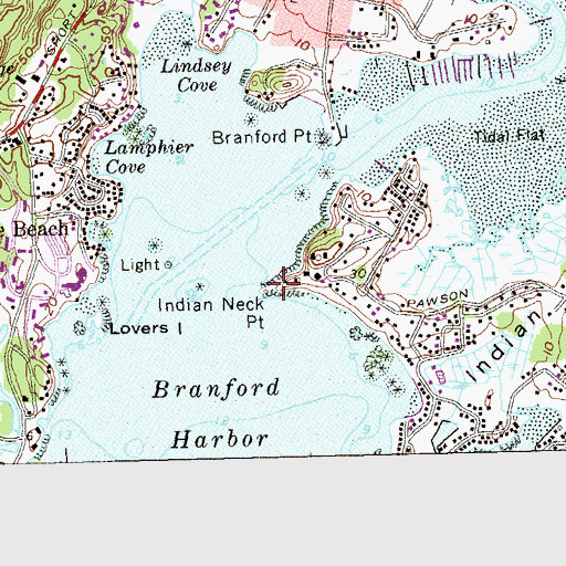Topographic Map of Indian Neck Point, CT