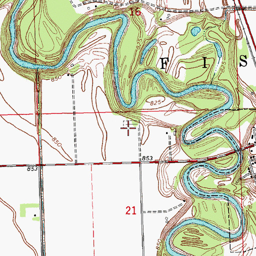 Topographic Map of Fisher Lutheran Cemetery, MN