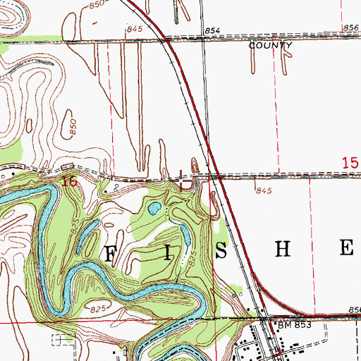 Topographic Map of Fisher Cemetery, MN