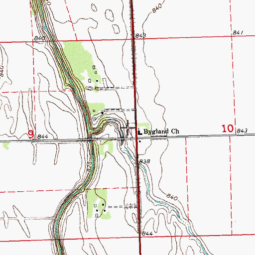 Topographic Map of Bygland Cemetery, MN
