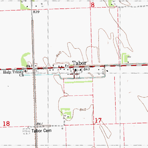Topographic Map of Holy Trinity Catholic Cemetery, MN