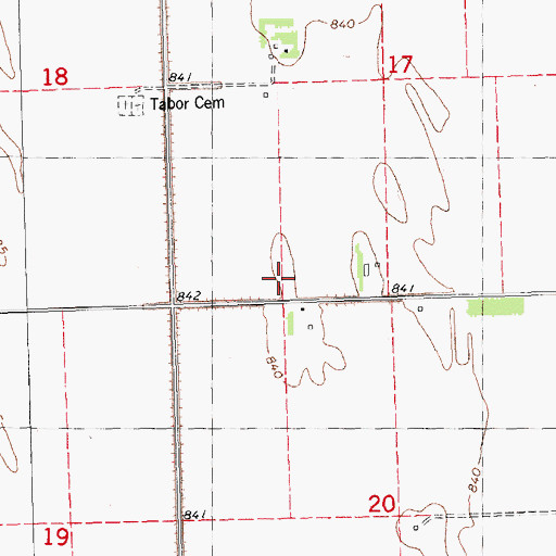 Topographic Map of Osveta Post Office (historical), MN