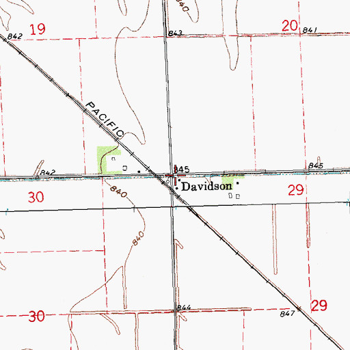 Topographic Map of Davidson Post Office (historical), MN