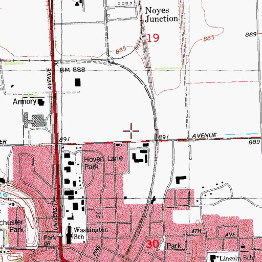 Topographic Map of Crookston High School, MN