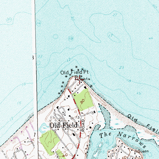 Topographic Map of Old Field Point Lighthouse, NY