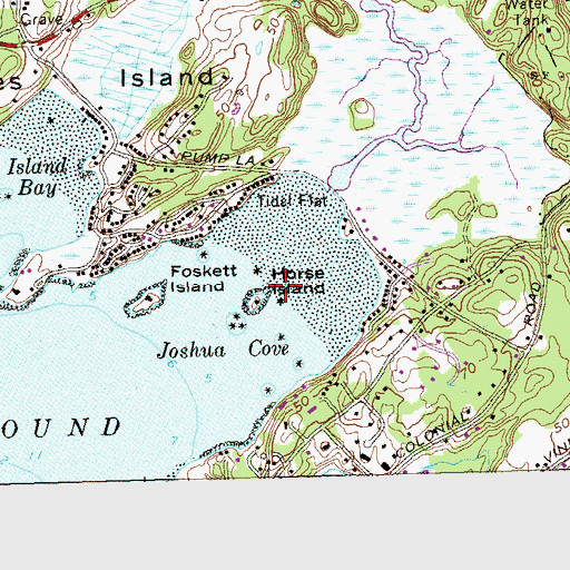 Topographic Map of Joshua Cove, CT