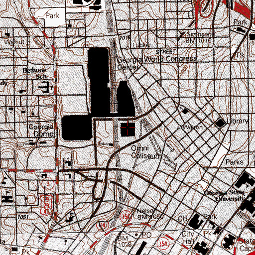 Topographic Map of Omni Coliseum (historical), GA