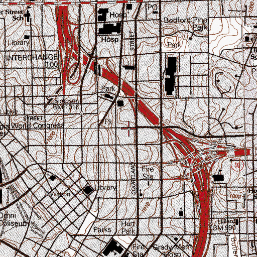 Topographic Map of The Museum of Design, GA