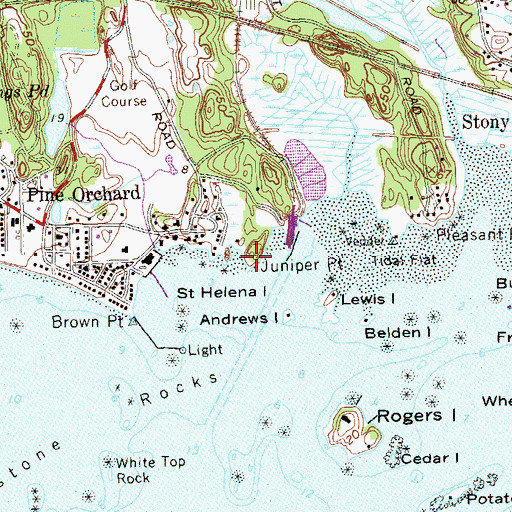 Topographic Map of Juniper Point, CT