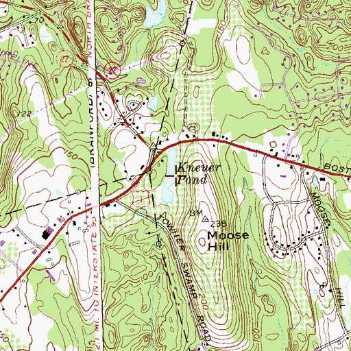 Topographic Map of Kneuer Pond, CT