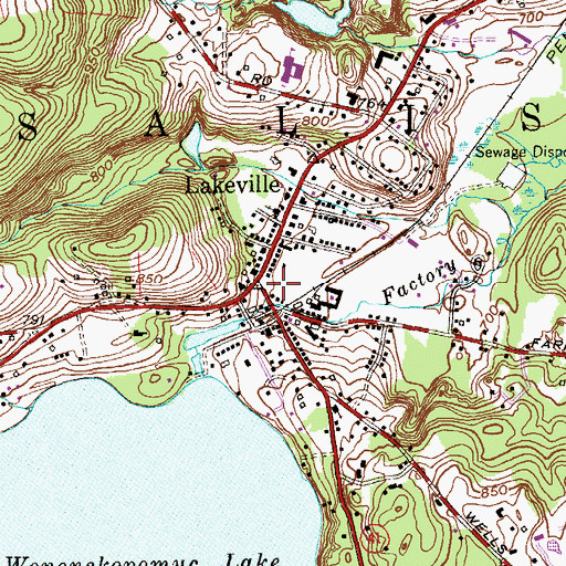 Topographic Map of Lakeville, CT