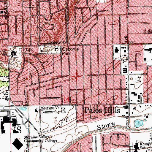 Topographic Map of Lucas Ditch, IL
