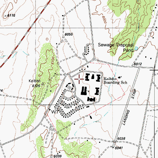 Topographic Map of Kaibeto Boarding School, AZ