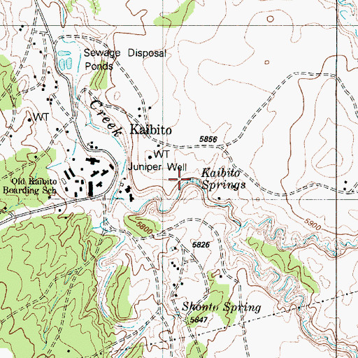 Topographic Map of Kaibito Spring, AZ