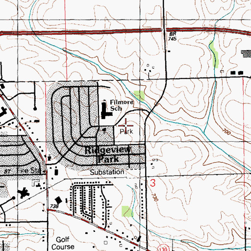 Topographic Map of Ridgeview Park, IA