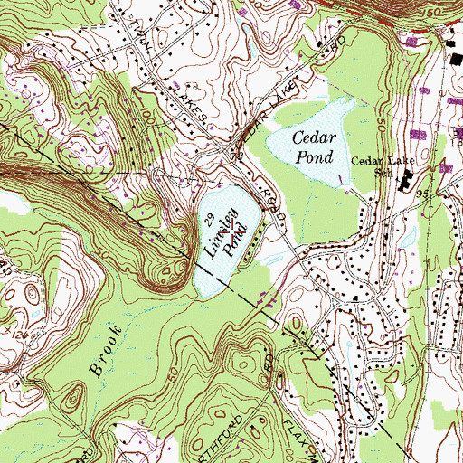 Topographic Map of Linsley Pond, CT