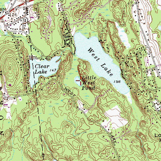 Topographic Map of Little West Pond, CT