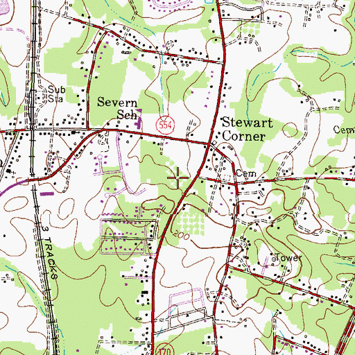 Topographic Map of Severn Fire Department Company 4, MD