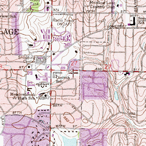 Topographic Map of Corinth Cemetery, KS