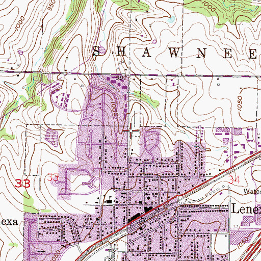 Topographic Map of Saint John Catholic Cemetery, KS