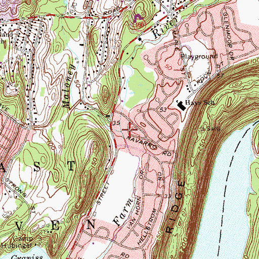 Topographic Map of Maloney Brook, CT