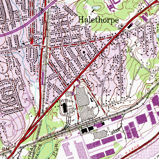 Topographic Map of Baltimore County Fire Department Halethorpe - Station 5, MD