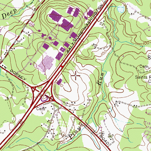 Topographic Map of Hillside Business Park, MD