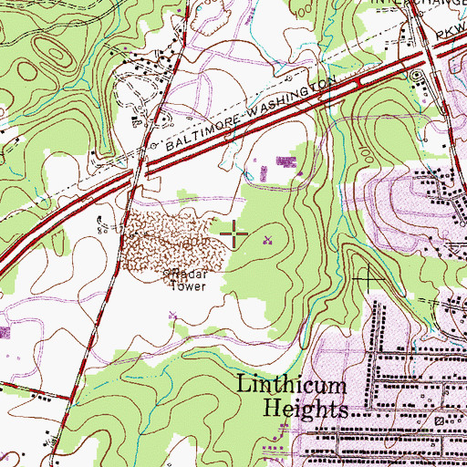 Topographic Map of Hock Business Park, MD