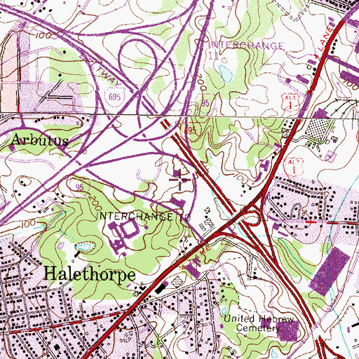 Topographic Map of Sulphur Springs Business Park, MD