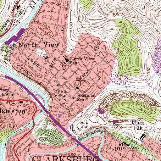 Topographic Map of Emmanuel Christian School, WV