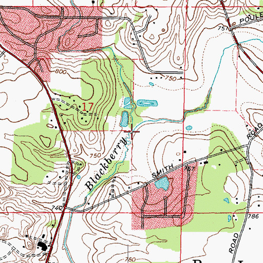 Topographic Map of Elburn Run, IL