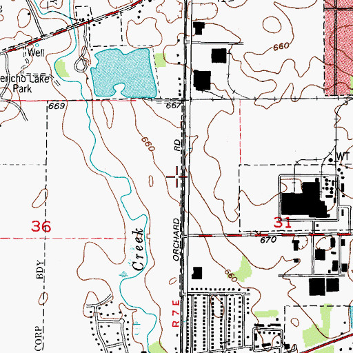 Topographic Map of Jericho Lake Diversion, IL