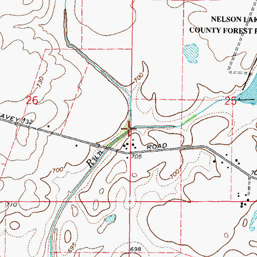 Topographic Map of Lake Run Nelson Lake Branch, IL