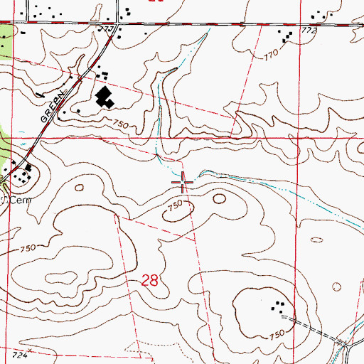 Topographic Map of Seavey Road Run Green Road Branch, IL