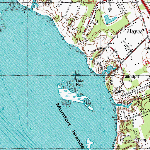 Topographic Map of Big Mumfort Island, VA