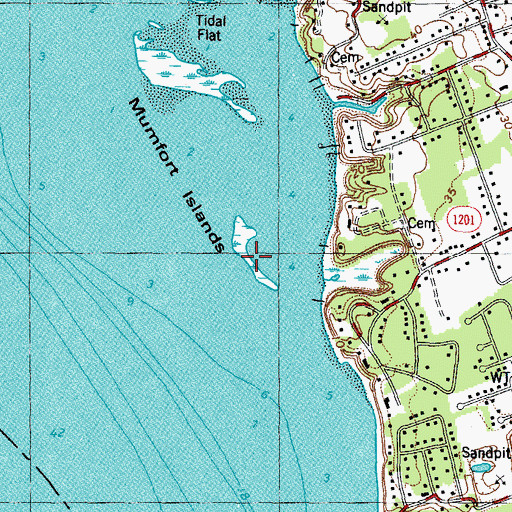 Topographic Map of Little Mumfort Island, VA