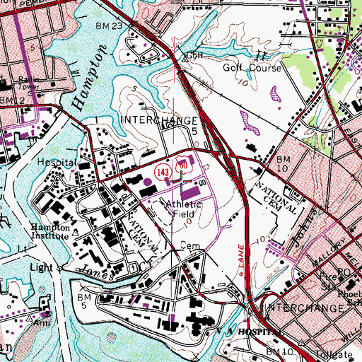 Topographic Map of Buckman Hall, VA
