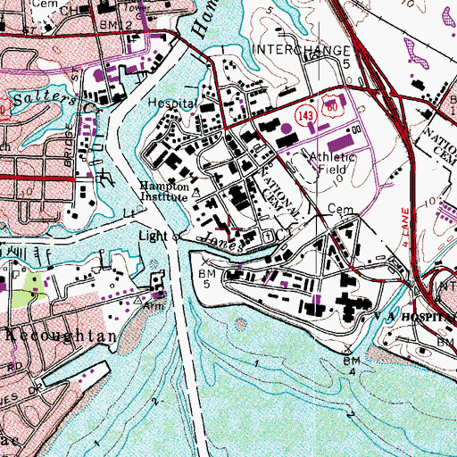 Topographic Map of Harkness Hall, VA