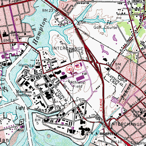 Topographic Map of King Hall, VA
