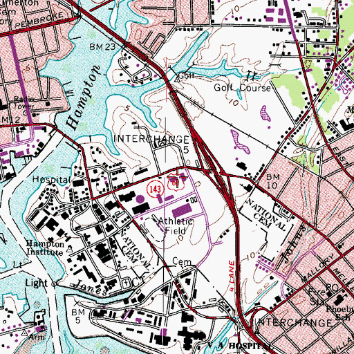 Topographic Map of Kittrell Hall, VA