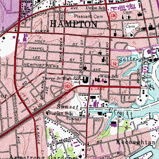 Topographic Map of Darling Stadium, VA